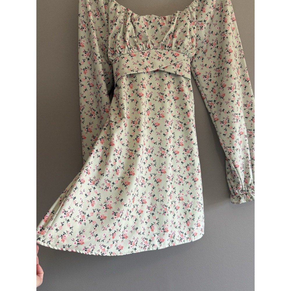 Altar'd‎ State Floral Dress Puff Sleeve Cottage Western Ruffled Cuff Short Large - Picture 6 of 16